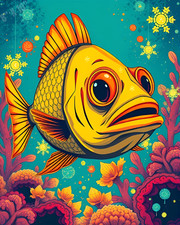 Oscar Fish Pop Art 8X10 Print