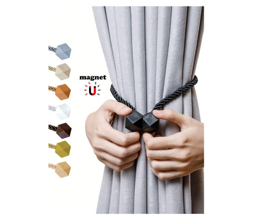 Magnetic curtain tie backs - tie,