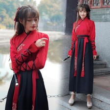 Women Ancient Chinese Embroidered Hanfu Dress Oriental Outfit Robe Costume