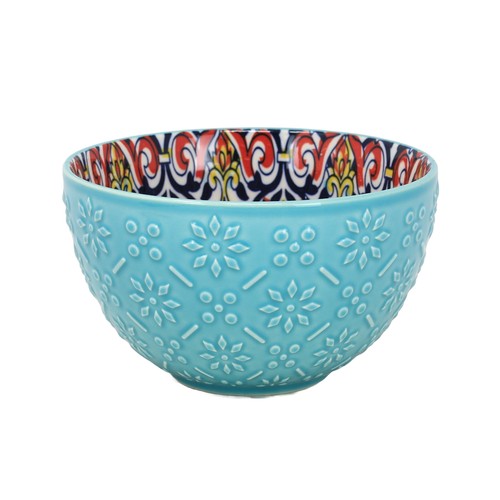 Blue ceramic bowl 500ml - blue,