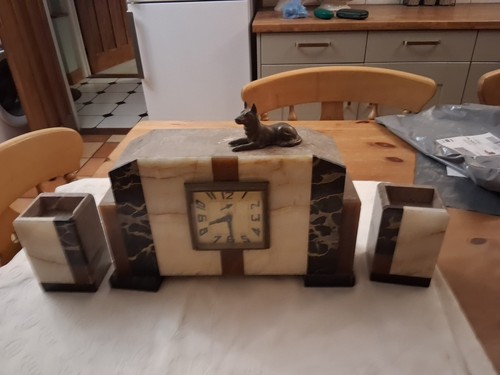Art deco mantle - clock, &