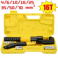 16 Ton 8 Dies Hydraulic Crimper Crimping Tool Wire Battery Cable Lug Terminal