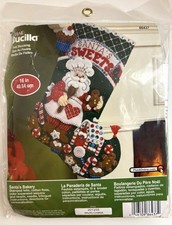 Bucilla SANTA'S BAKERY Felt Christmas Stocking Kit 86437 Santa's Sweets NIP