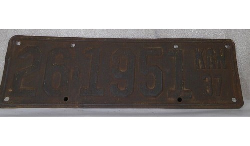 1937 kansas license plate - license,