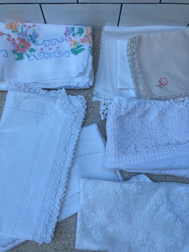 Vintage tablecloth white