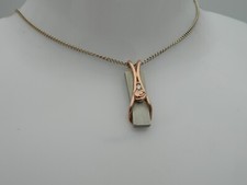 Welsh Clogau Sterling Silver & 9ct Rose Gold Diamond Rose Ingot Pendant