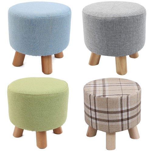 Round wooden footstool - wooden,