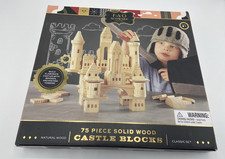 FAO Schwarz 75 Wooden Castle Blocks Toy Set in original box VGC