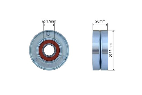 Pulley idler belt - v-belt, for