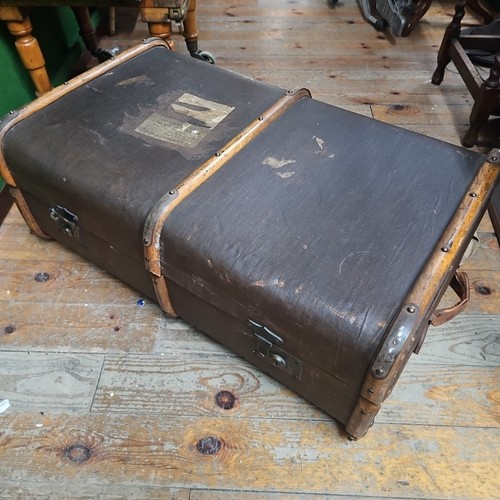Antique steamer trunk - steamer,