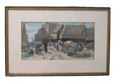 Painting from 1878, Helen Thornycroft, 1848-1937, Market in France, Normandy