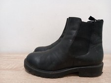 VAGABOND LADIES BLACK LEATHER ELASTIC GUSSET CHELSEA BOOTS SHOES UK 4 EU 37 K32