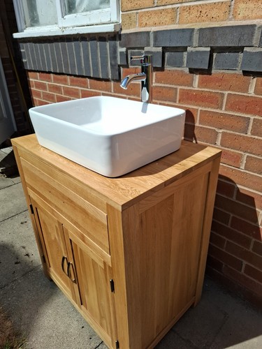 Oak vanity and ceramic - ceramic, basin