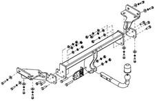 Swan Neck Tow Bar For Hyundai Tucson III 2015-2018 7pin VSK kit plug&play K/062