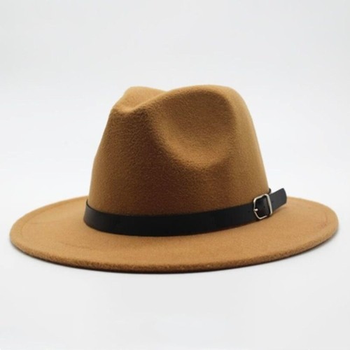 Unisex wide brim woolen hat - wide,