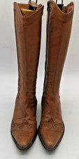 Women’s Vintage Leather Tan Knee High Cowboy Boots, UK size 4, Eur 37
