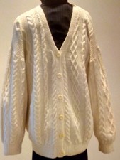 Artisan Aran-with-a-Slant Women's  Cardi. One-off Handknit. One Size.