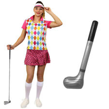 LADIES GOLF GOLFING FANCY DRESS COSTUME + INFLATABLE CLUB PUB HEN NIGHT DO PARTY