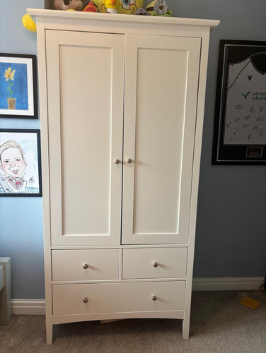 White freestanding wardrobe - white,