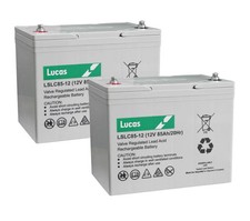 2 X LUCAS 12V 85AH (75AH) AGM/GEL RIDE ON GOLF BUGGY BATTERY