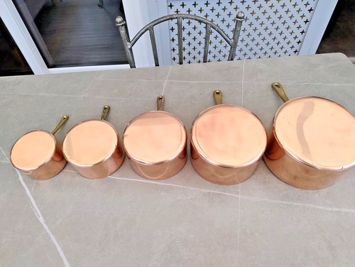 Vintage french copper saucepan - vintage,