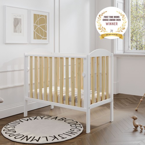 White natural waffi mini cot - white,