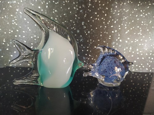 Art glass white aqua - glass,