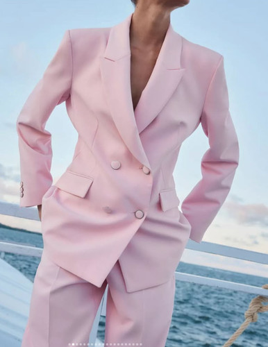 Ss25 zara pink double - zara, breasted