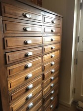 antique 1930s Deco Haberdashery drawers oak