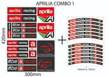 APRILIA Manufacturer Logos & Wheel Rim Stickers Decals Emblems Kit Pack.