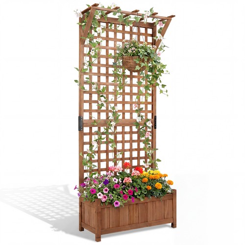 Wooden raised garden bed - wooden, with