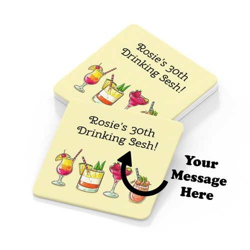 Personalised beer mats drinks - personalised,