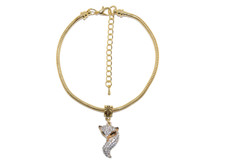 Vixen Crystal Euro Anklet Ankle Chain Hotwife Cuckold Stag Lifestyle Slut Gold