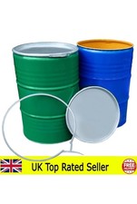 210 Litre 45 Gallon Steel Oil Drum with open top lid 