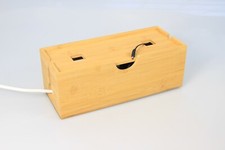Bamboo Cable Tidy Box Wire