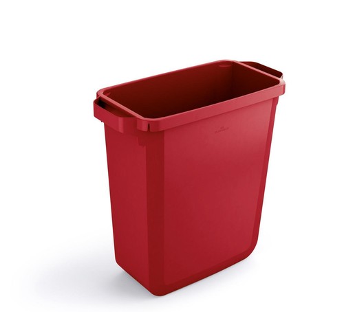 Durable 60l waste bin - waste, red