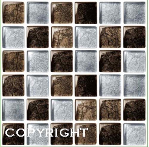 Brown metallic mosaic - brown, tile