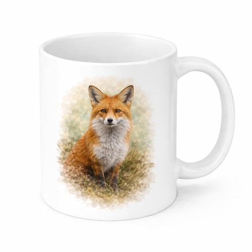Watercolour fox mug - watercolour, brew
