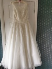 Loulou Unaltered Size 14 Tea Length Wedding Dress In Ivory