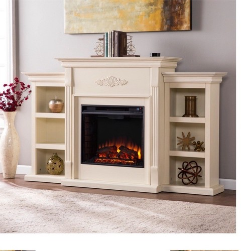 Ivory electric fireplace - electric, &