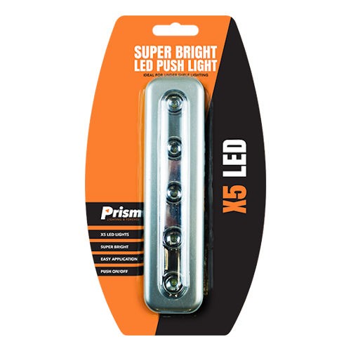 Led push light 5 bulbs - light,