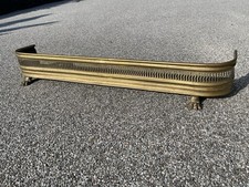 Antique Brass Fireside Fireplace Fender Decorative Fire Surround Kerb Lion Feet