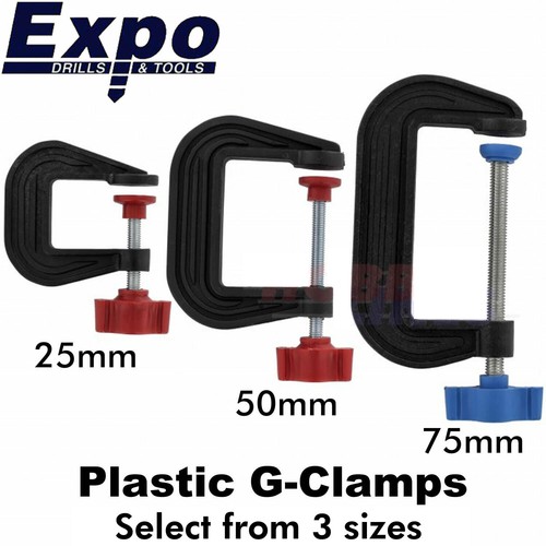 Plastic clamps sizes - plastic, g-clamps