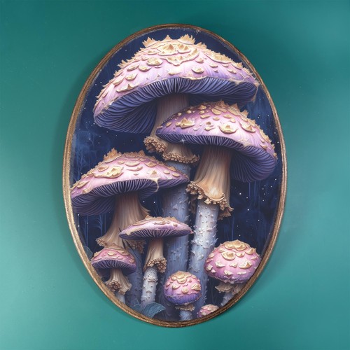 Purple mushroom forest wooden - purple,