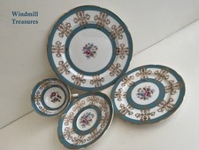 VINTAGE ROYAL GRAFTON BLUE GILDED PLATE CUP SAUCER TEA PLATE  GREAT CONDITION