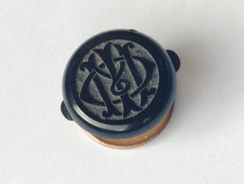 Whitby jet antique button - jet,