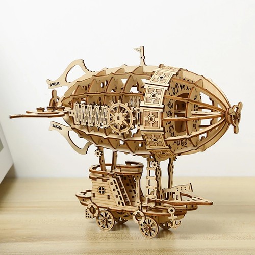 Wooden puzzle airship - airship, model