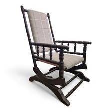 Antique vintage spindle rocking armchair - relaxer reading chair