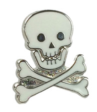 Skull & Crossbones Pirate Nautical Biker Quality enamel lapel pin badge