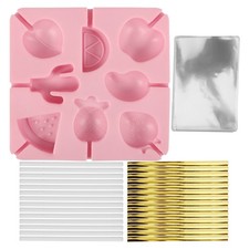  1 Set DIY Silicone Candy Lollipop Mold Lollipop Wrapper Lollipop Treat Sticks